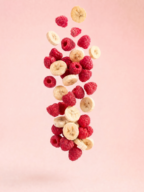 Banana e Framboesa Liofilizados (100% fruta)