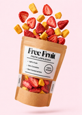 Embalagem de morango e manga liofilizados Free Fruit – 100% fruta natural