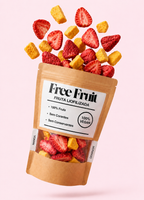 Embalagem de morango e manga liofilizados Free Fruit – 100% fruta natural